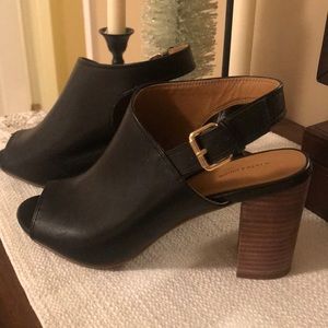 NWT Black Open Toe Bootie Heel